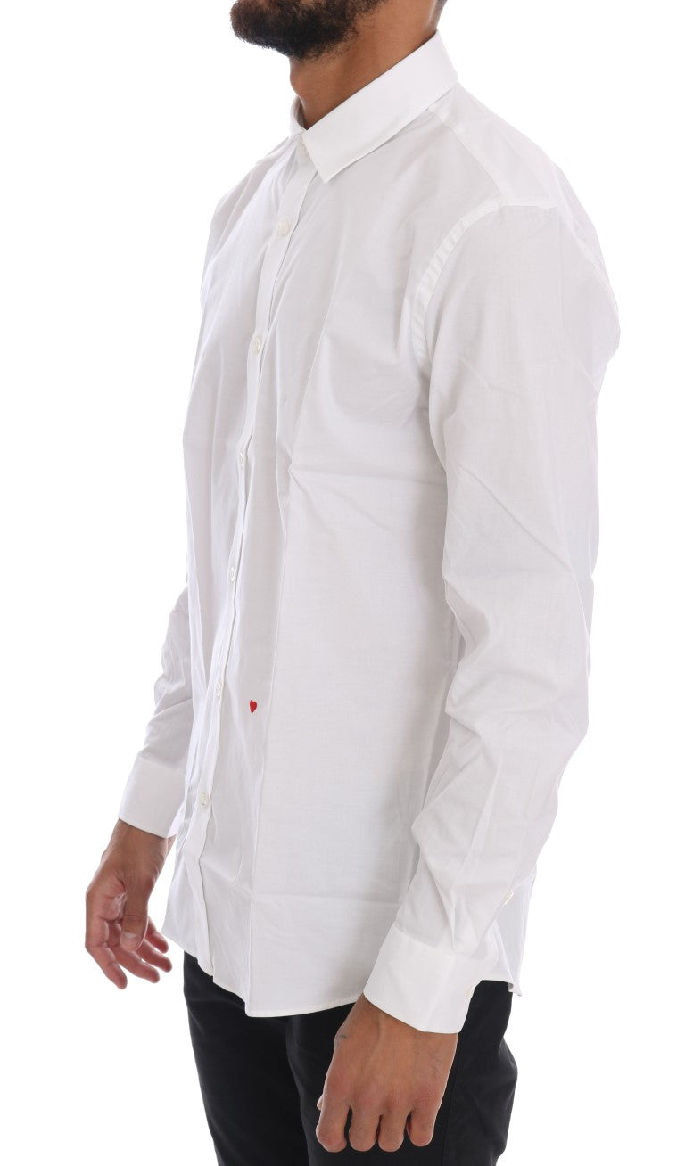 Moschino Elegant White Slim-Fit Cotton Shirt