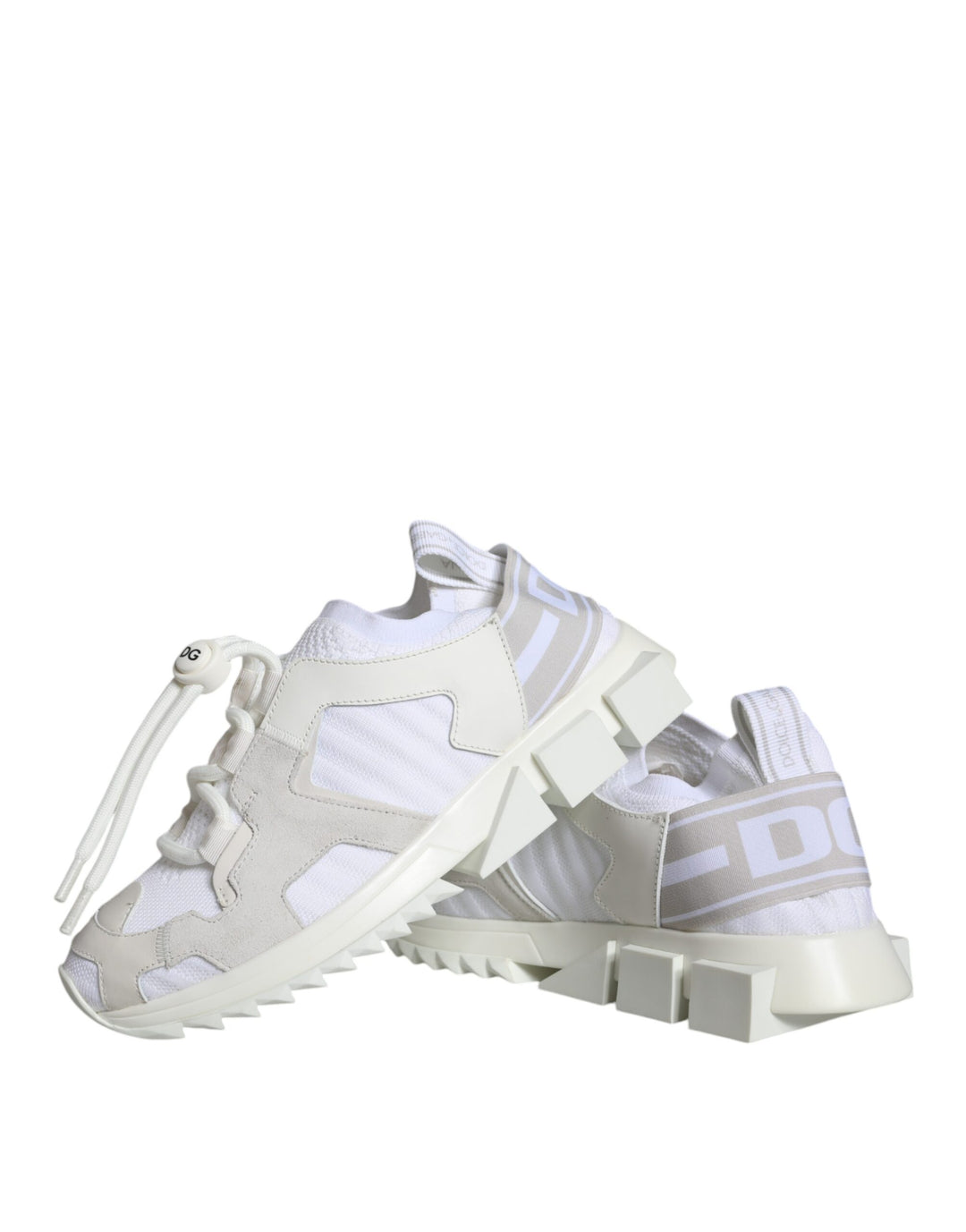 Dolce & Gabbana White Mesh Sorrento Trekking Sneakers Shoes