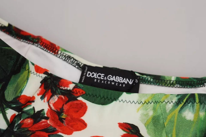 Dolce & Gabbana Multicolor Geranium Girdle Beachwear Bikini Bottom