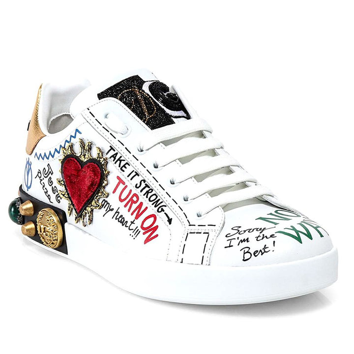 Dolce & Gabbana White Leather Di Calfskin Sneaker