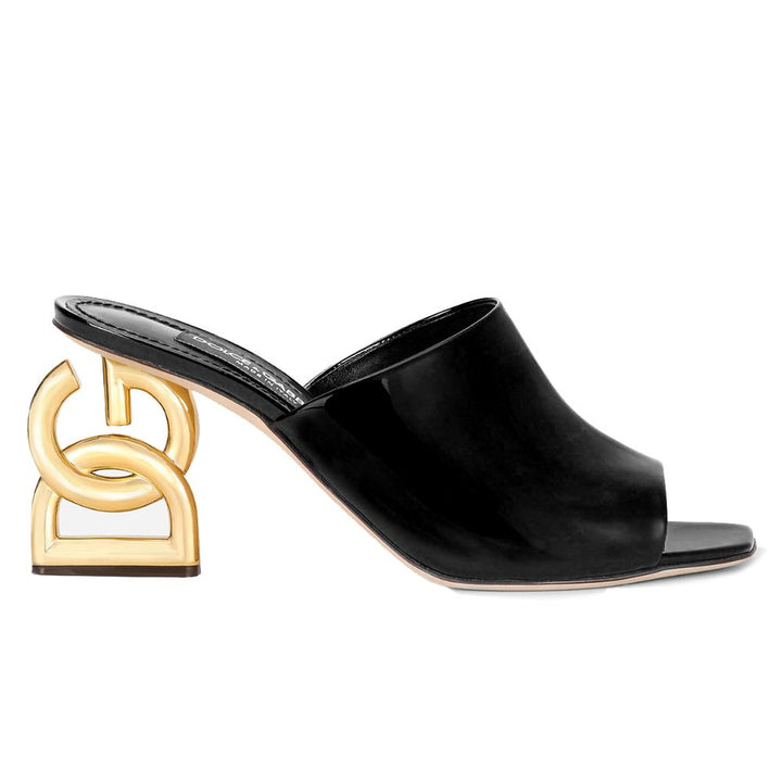 Dolce & Gabbana Black Leather Di Calfskin Sandal