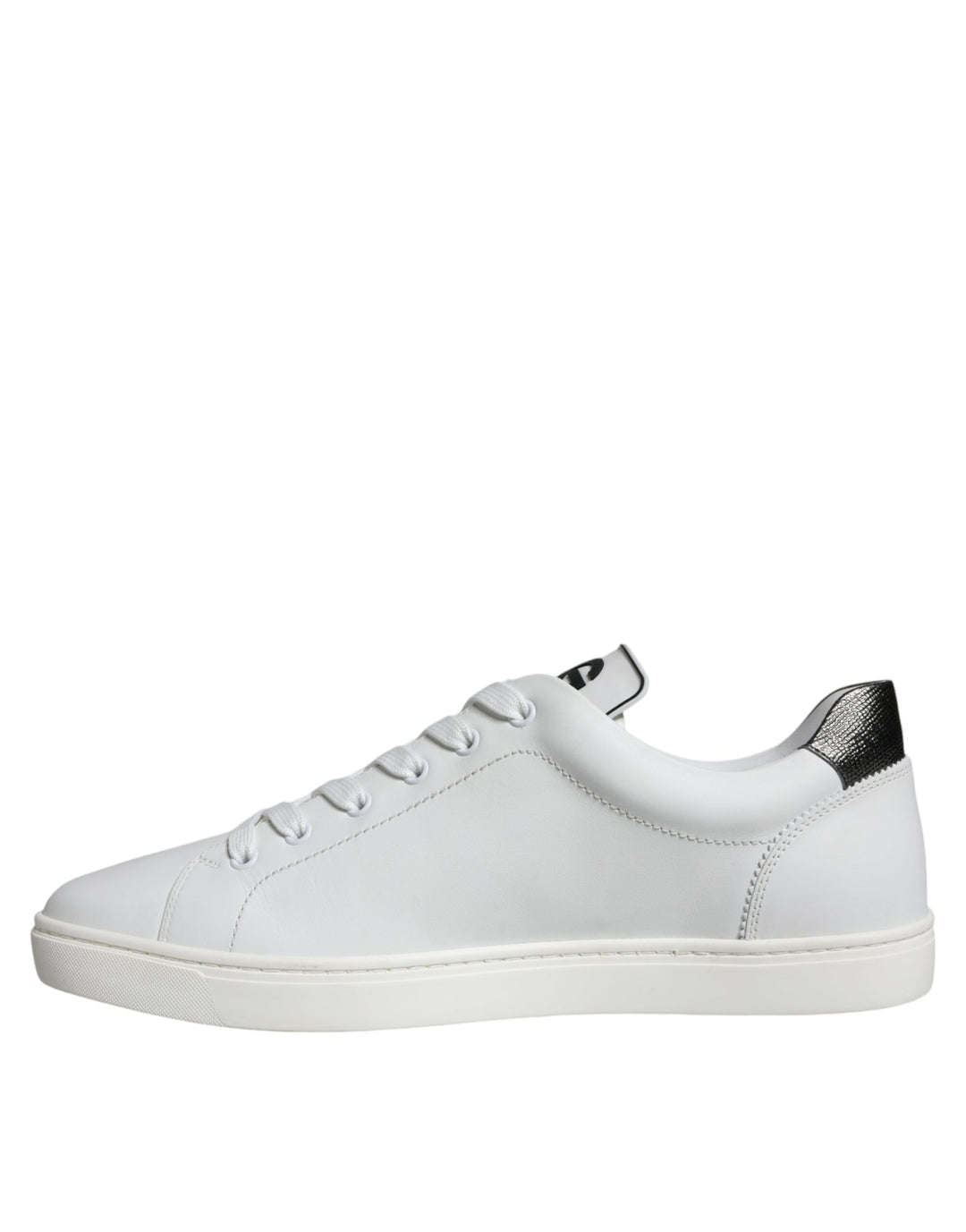 Dolce & Gabbana White Leather Heart Low Top Casual Sneakers Shoes