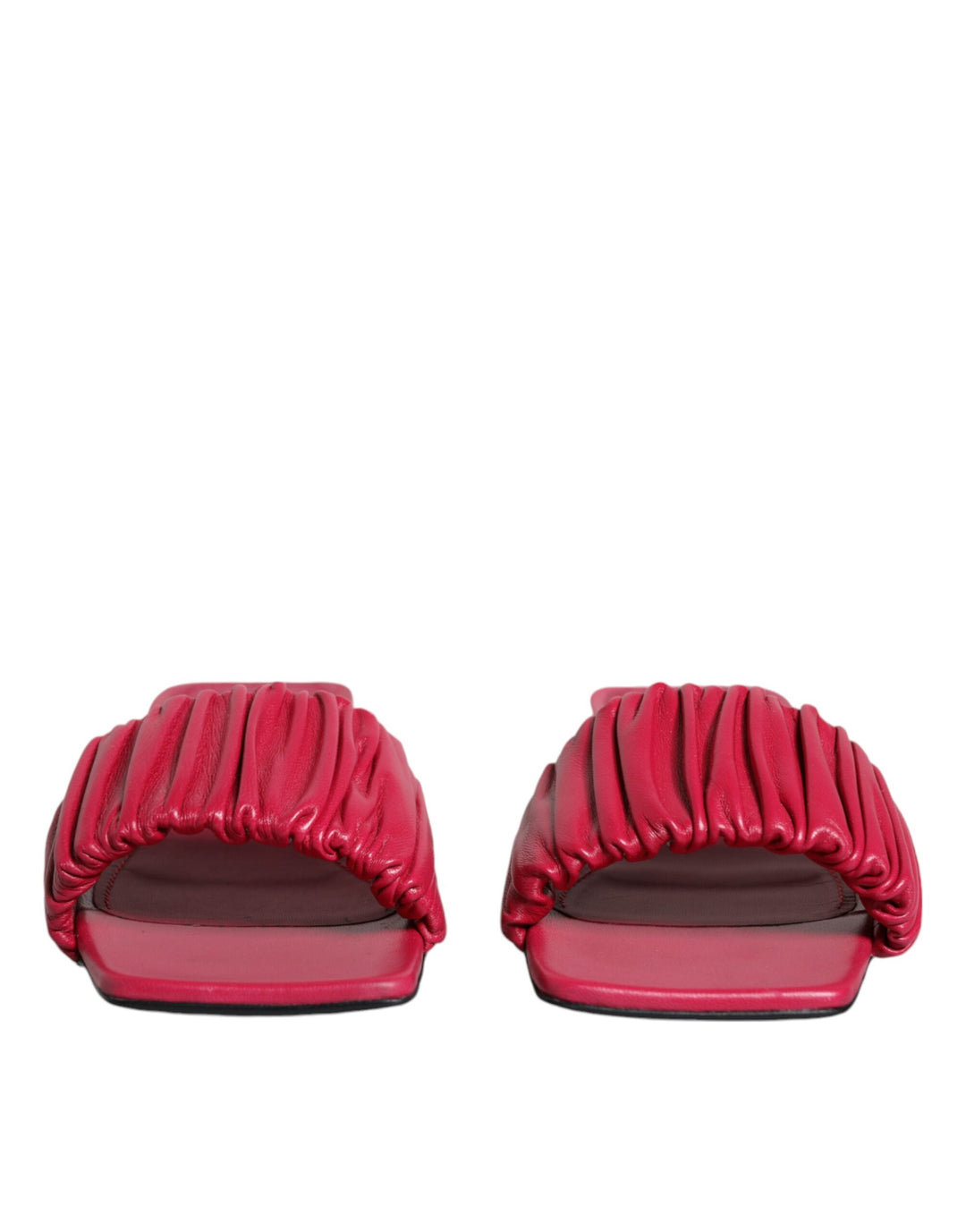 Dolce & Gabbana Fuchsia Leather Slides Flats Sandals Shoes