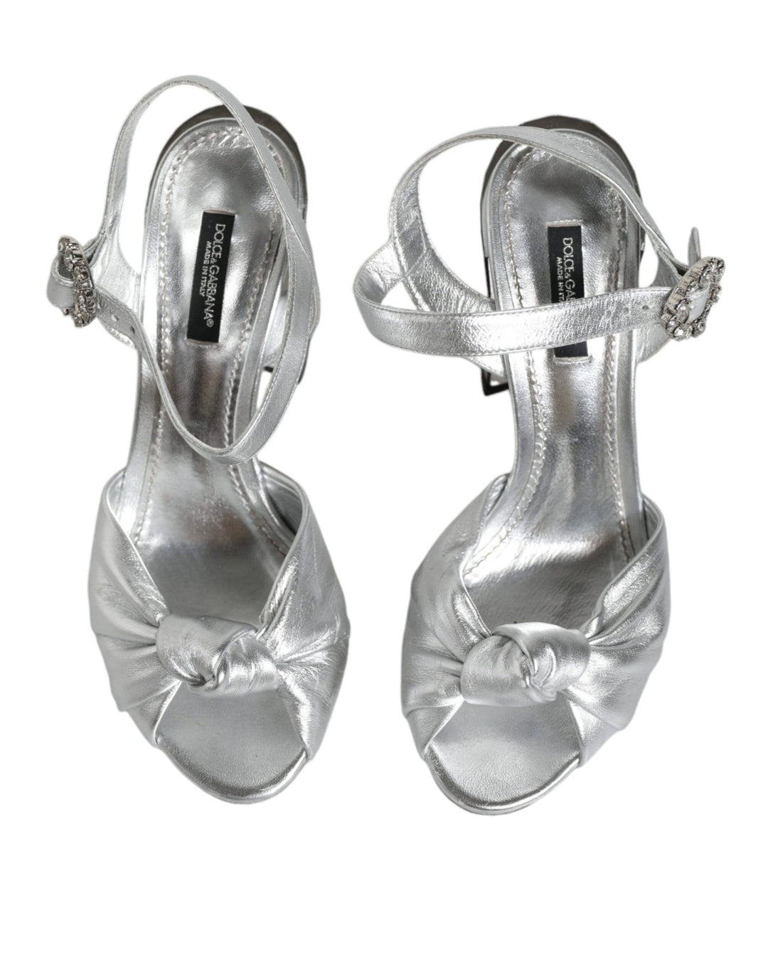 Dolce & Gabbana Silver Mirror Heels KEIRA Sandals Shoes