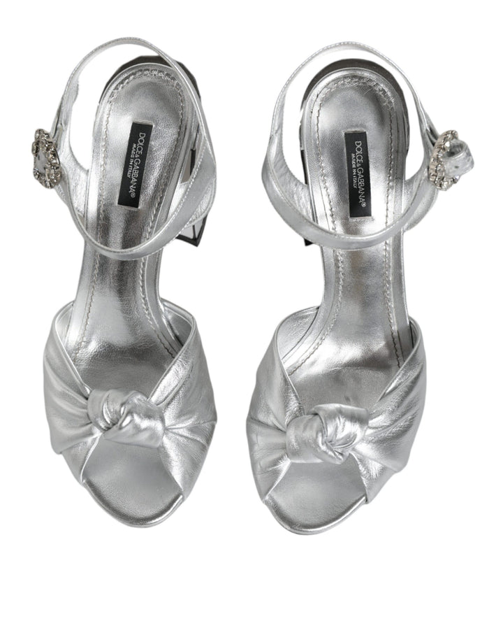 Dolce & Gabbana Silver Mirror Heels KEIRA Sandals Shoes