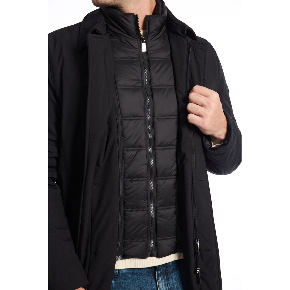 Baldinini Trend Black Polyester Men Jacket