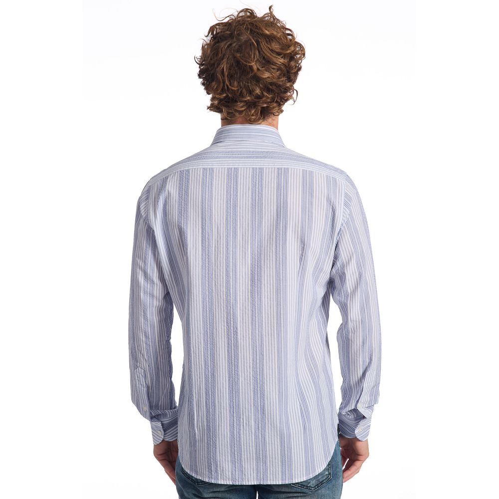 Baldinini Trend Light Blue Cotton Men Shirt