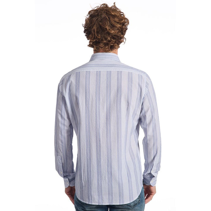 Baldinini Trend Light Blue Cotton Men Shirt