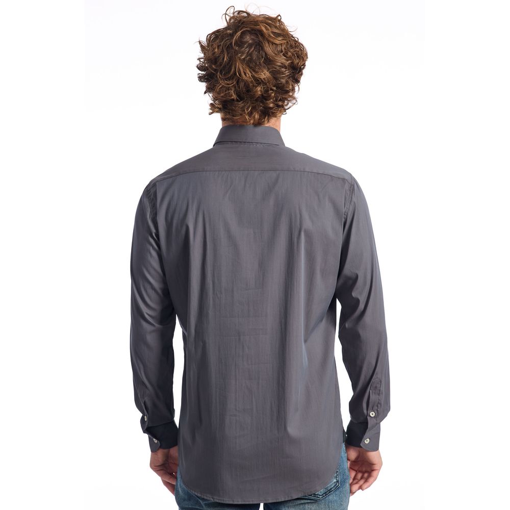 Baldinini Trend Gray Cotton Men Shirt