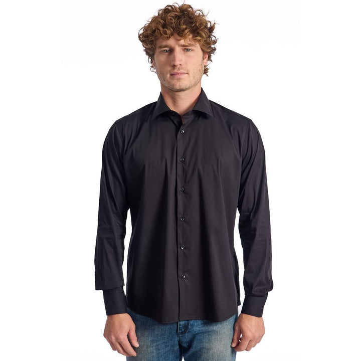 Baldinini Trend Black Cotton Men Shirt