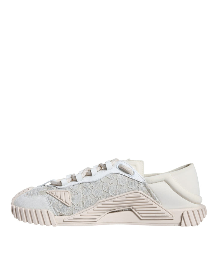 Dolce & Gabbana White Lace NS1 Low Top Sneaker Sports Shoes