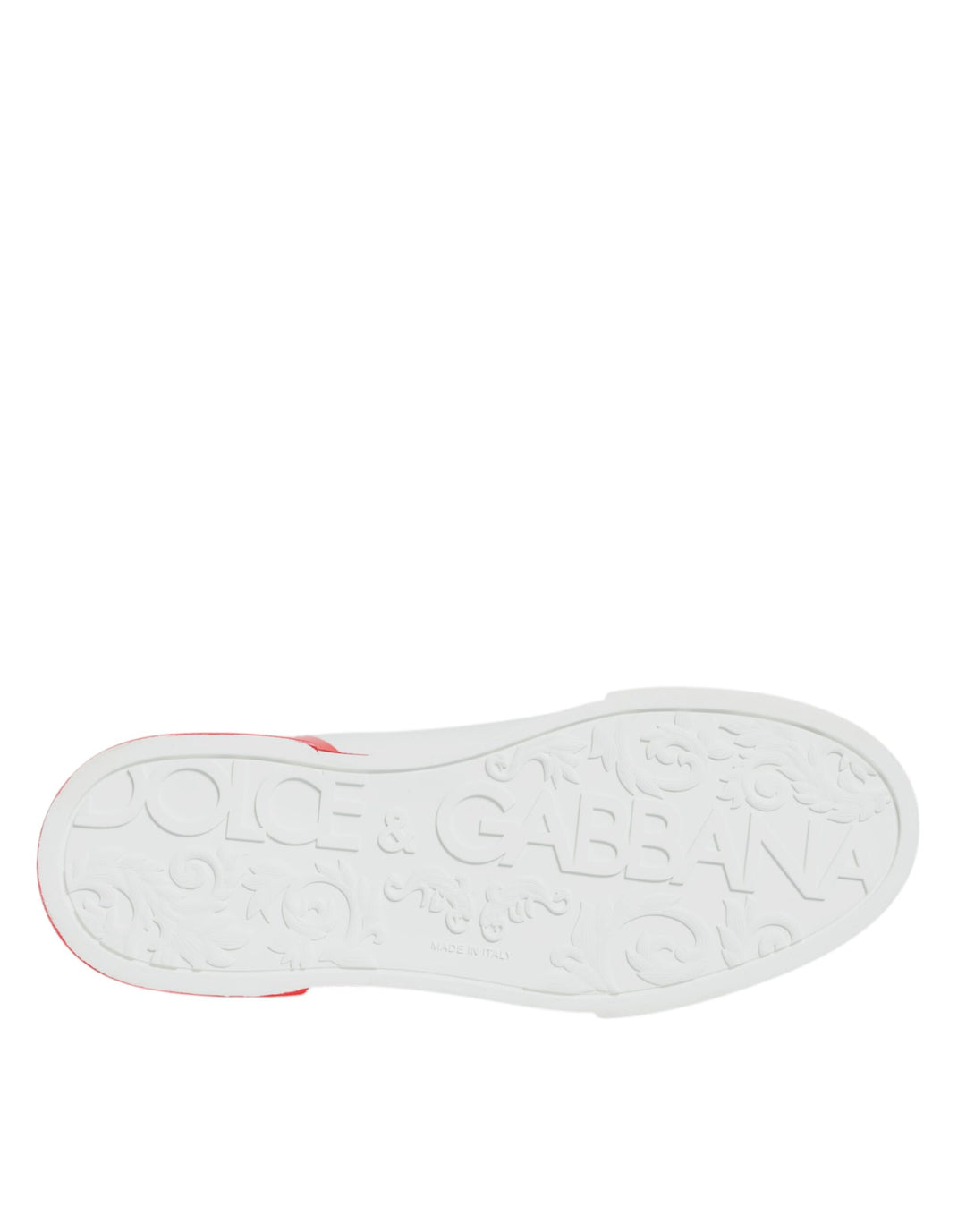 Dolce & Gabbana White Red Portofino Low Top Sneakers Shoes