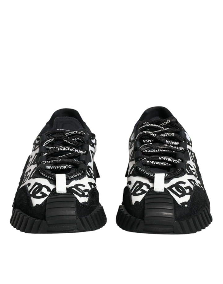 Dolce & Gabbana Black Logo Lace Up Low Top NS1 Sneakers Shoes