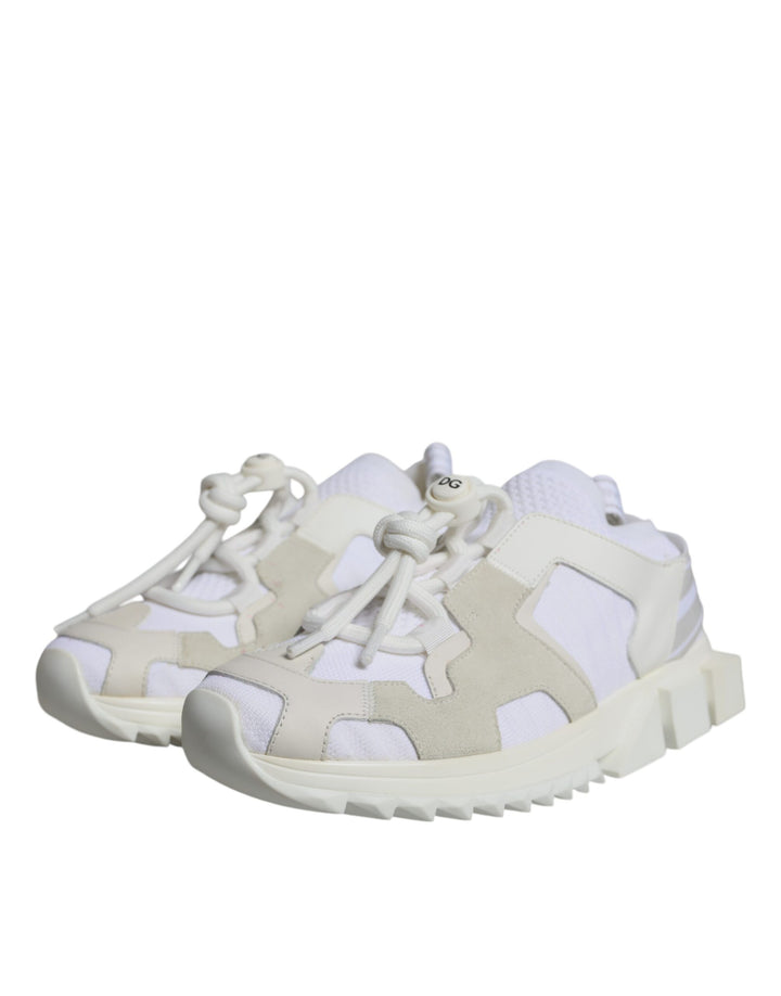 Dolce & Gabbana White Mesh Sorrento Trekking Sneakers Shoes