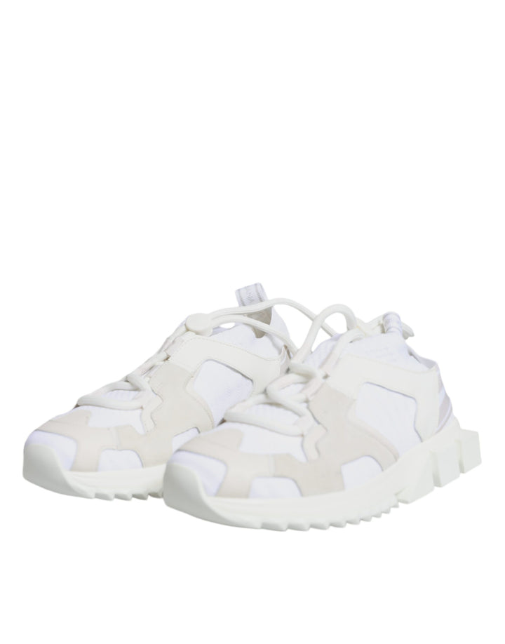 Dolce & Gabbana White Mesh Sorrento Trekking Sneakers Shoes