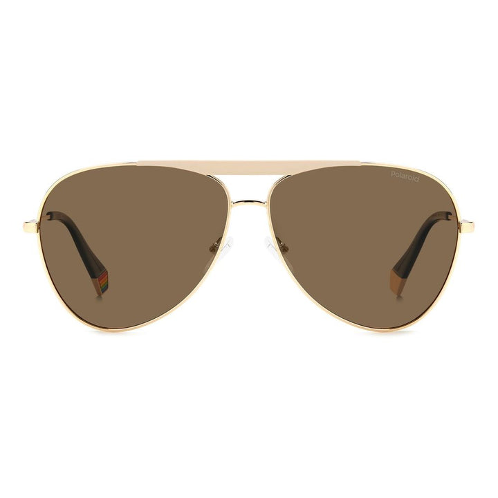 Polaroid Gold Stainless Steel Sunglasses