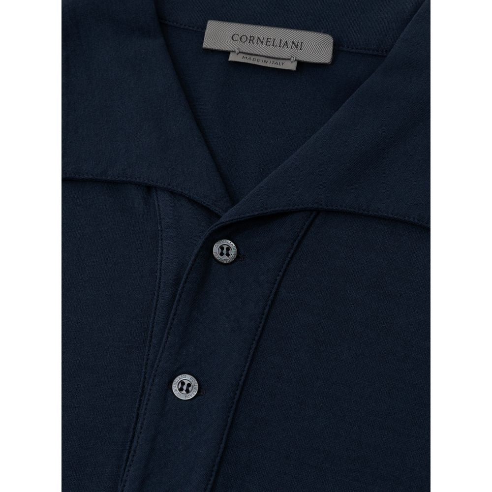 Corneliani Blue Cotton Polo Shirt