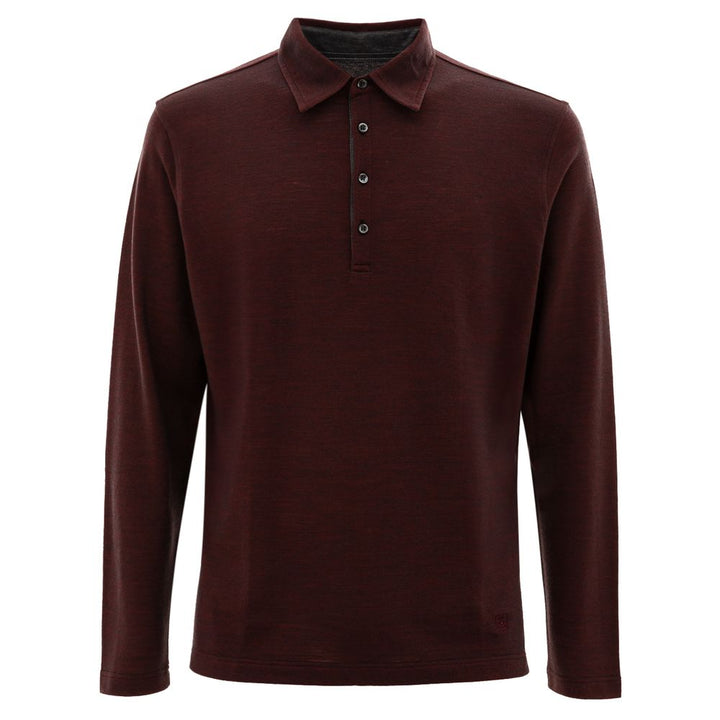 Corneliani Bordeaux Wool Polo Shirt