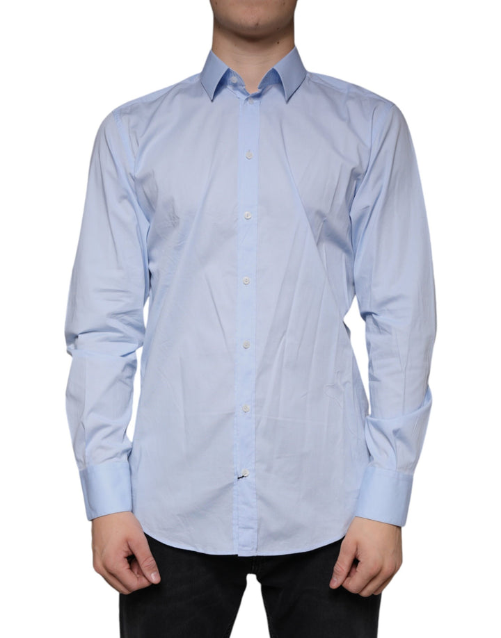 Dolce & Gabbana Light Blue MARTINI Cotton Dress Formal Shirt