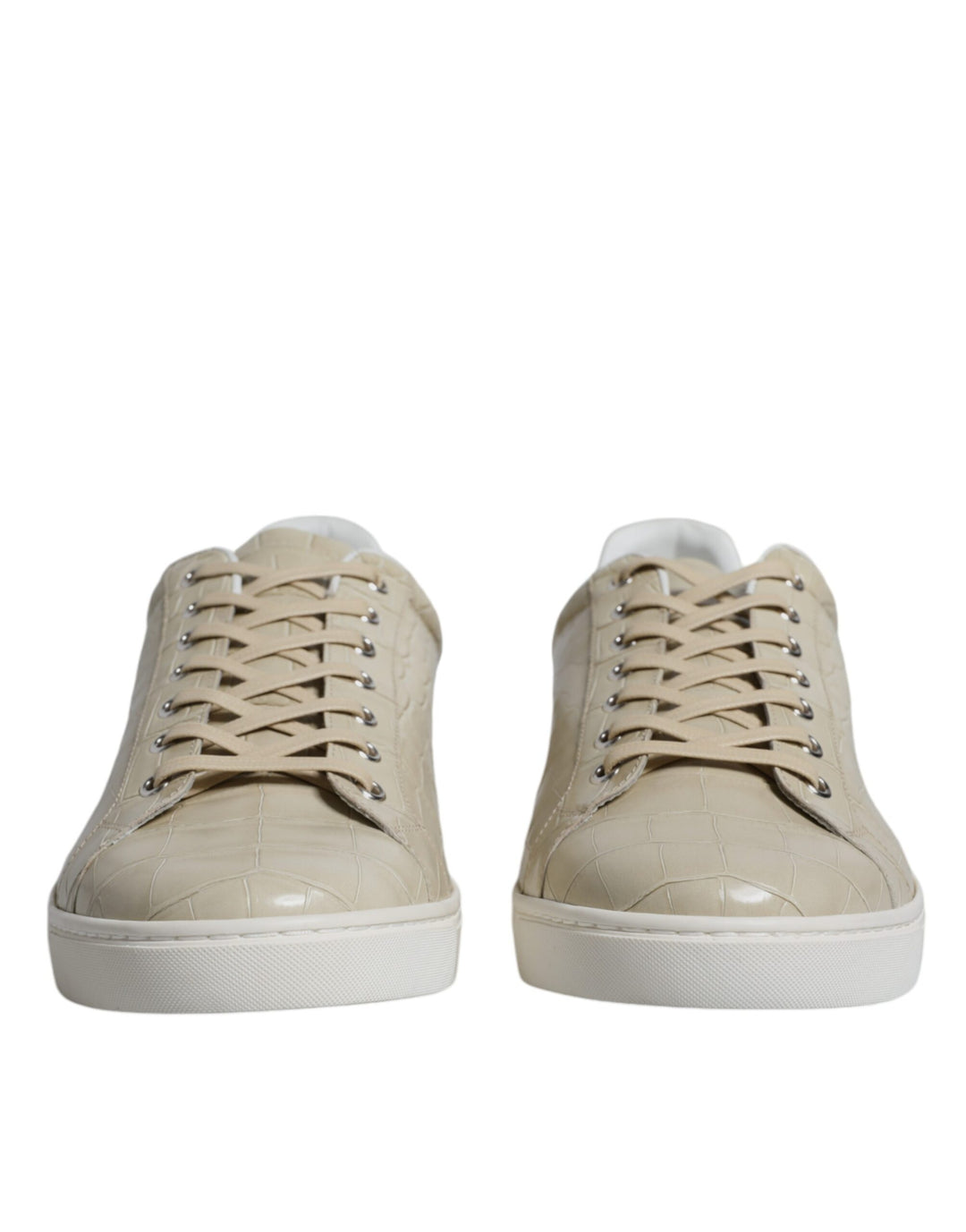 Dolce & Gabbana Beige London Leather Low Top Sneakers Shoes