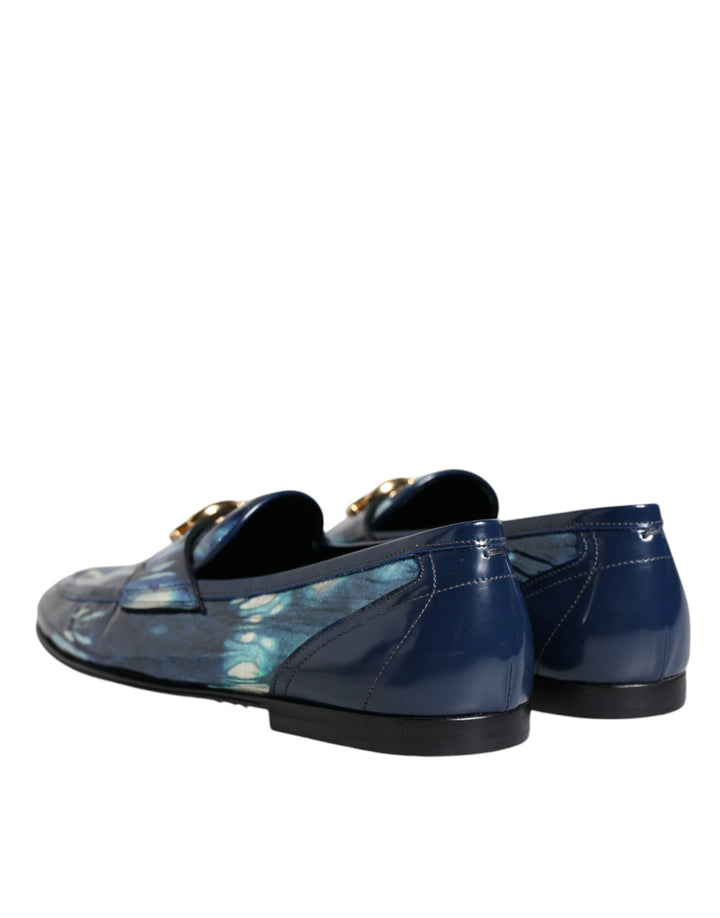 Dolce & Gabbana Blue Tie Dye DG Loafers Formal Shoes