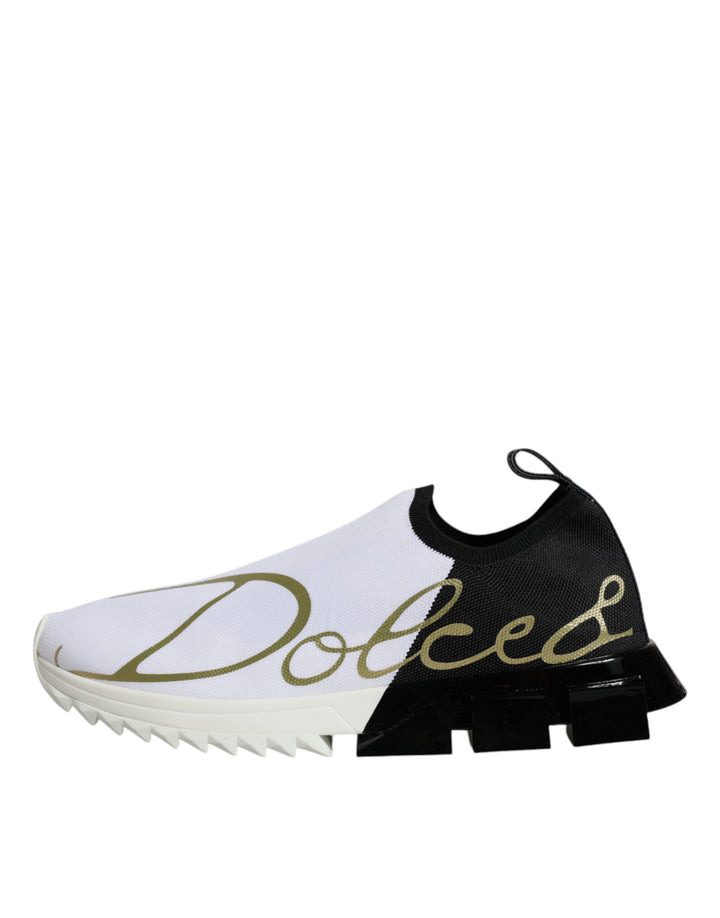 Dolce & Gabbana White Black Low Top Sorrento Men Sneakers Shoes