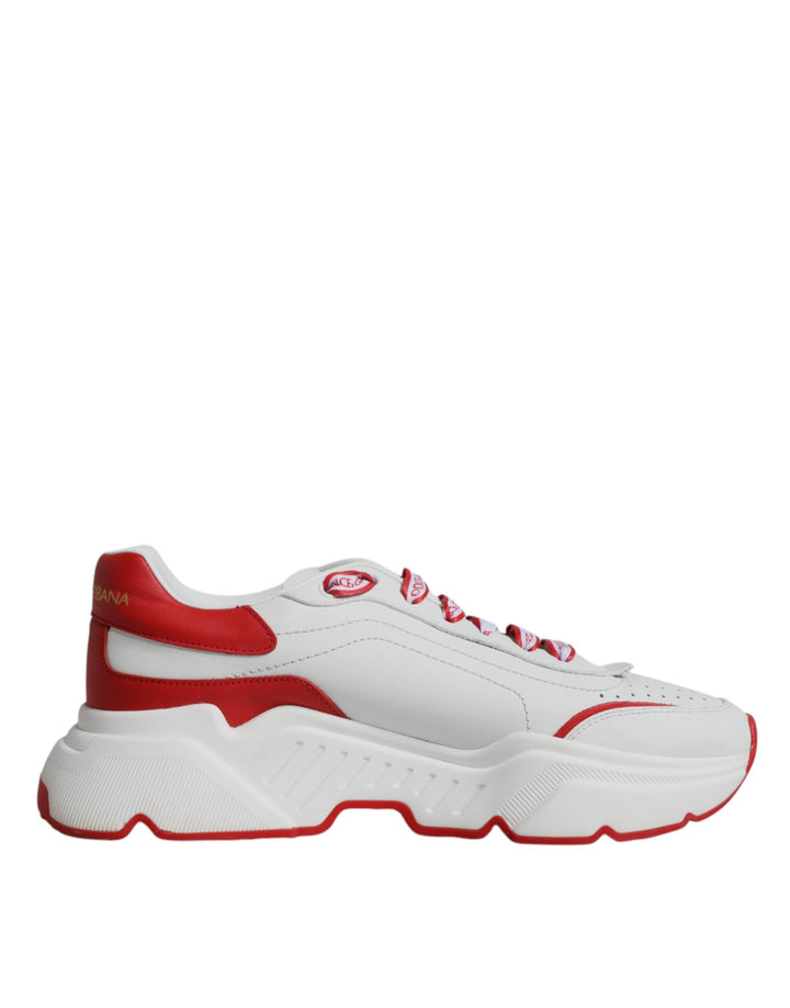 Dolce & Gabbana White Red Daymaster Low Top Men Sneakers Shoes