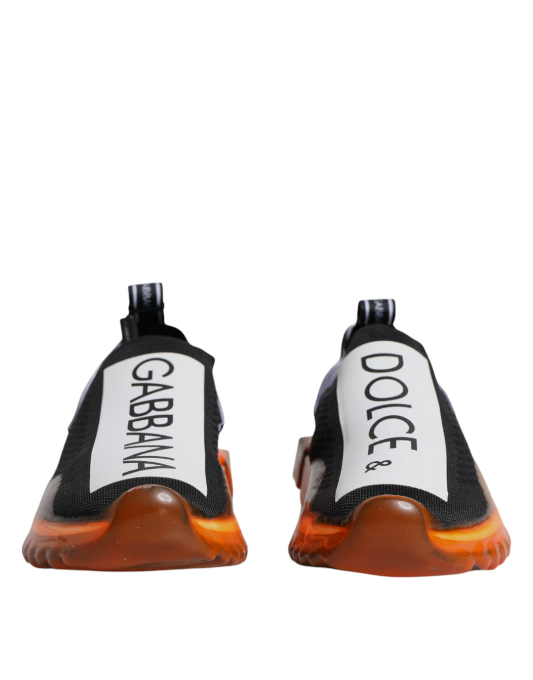 Dolce & Gabbana Black Orange Sorrento Slip On Sneakers Shoes