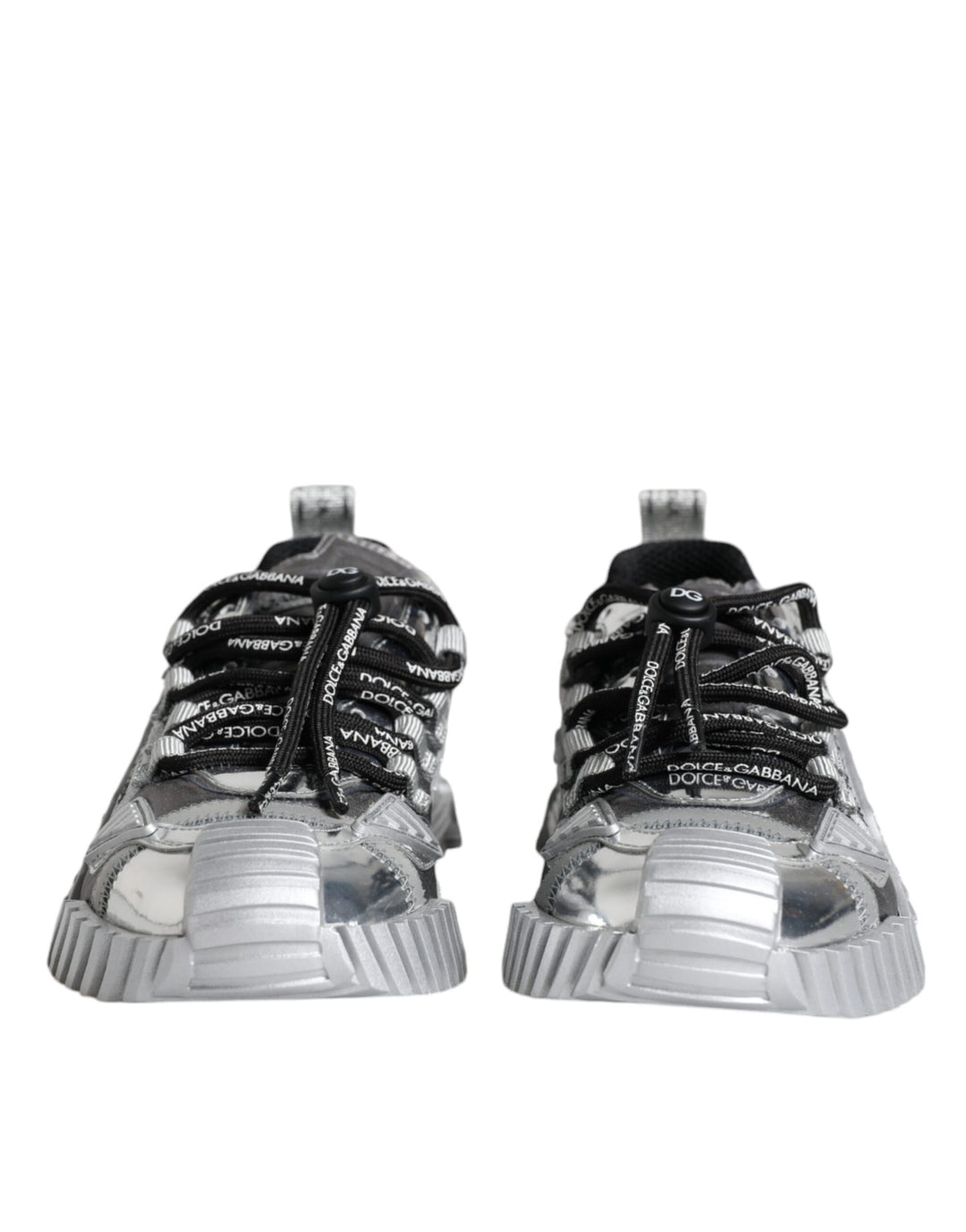 Dolce & Gabbana Silver Polyester NS1 Low Top Sneakers Shoes