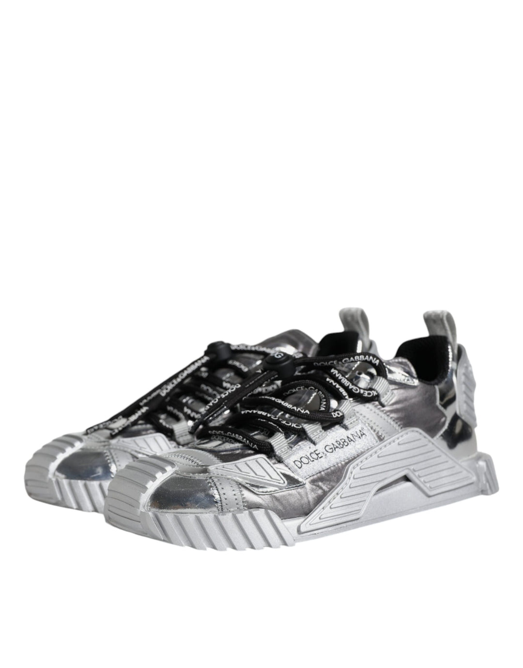 Dolce & Gabbana Silver Polyester NS1 Low Top Sneakers Shoes