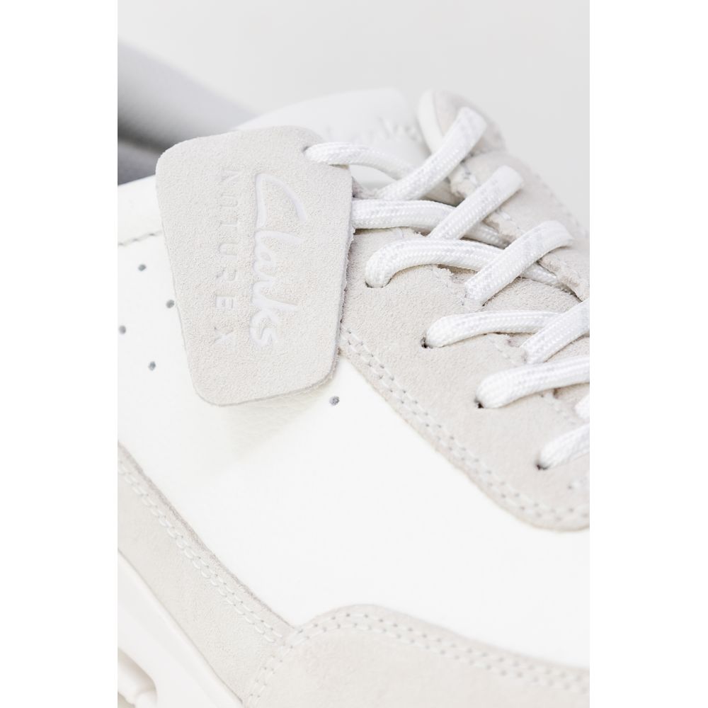 Clarks White Leather Sneaker