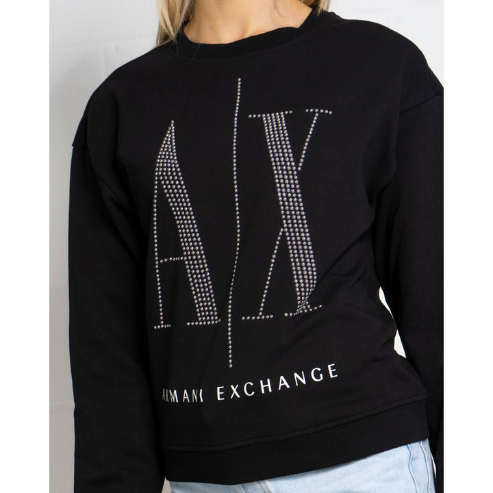 Armani Exchange Black Cotton Sweater