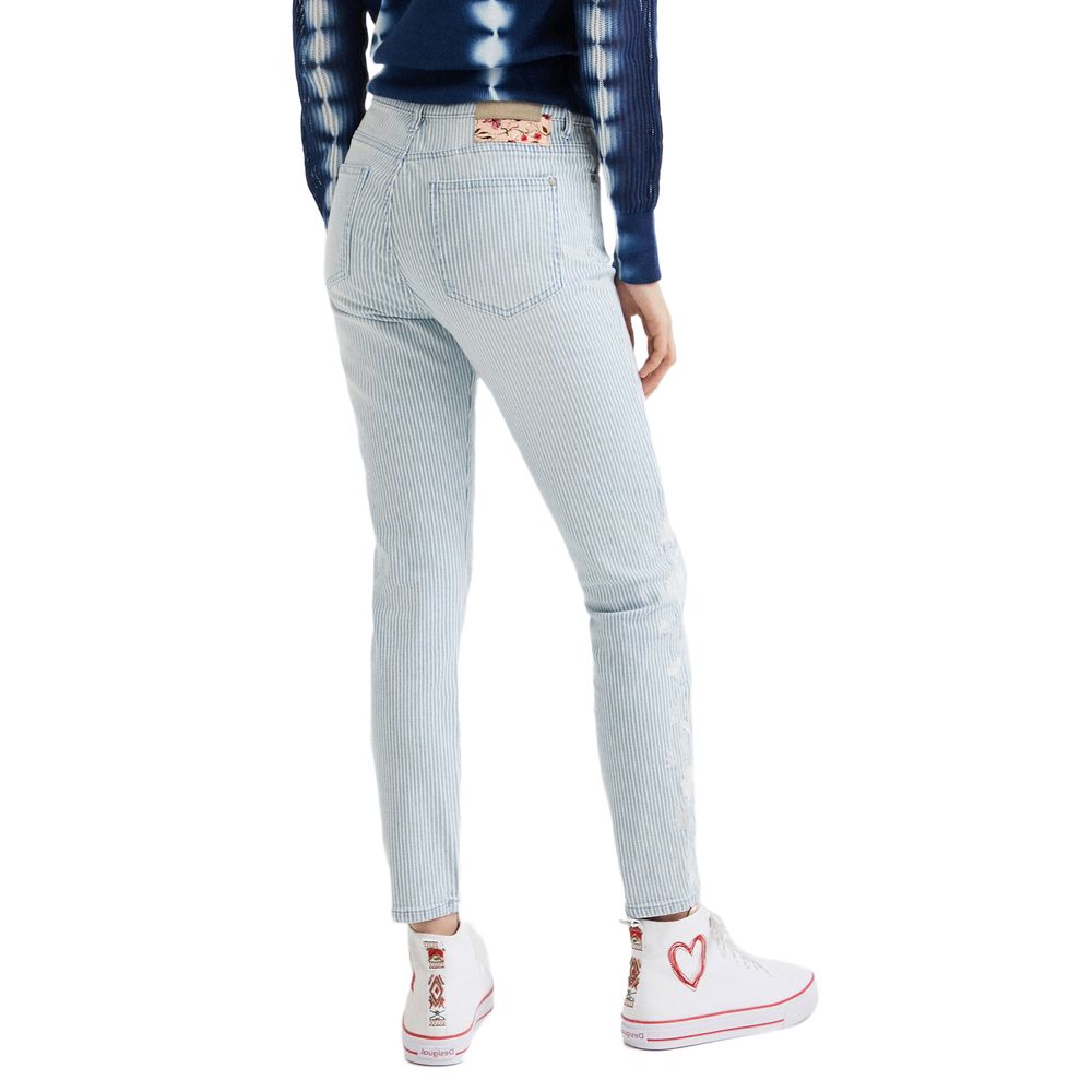 Desigual Light Blue Elastane Jeans & Pant