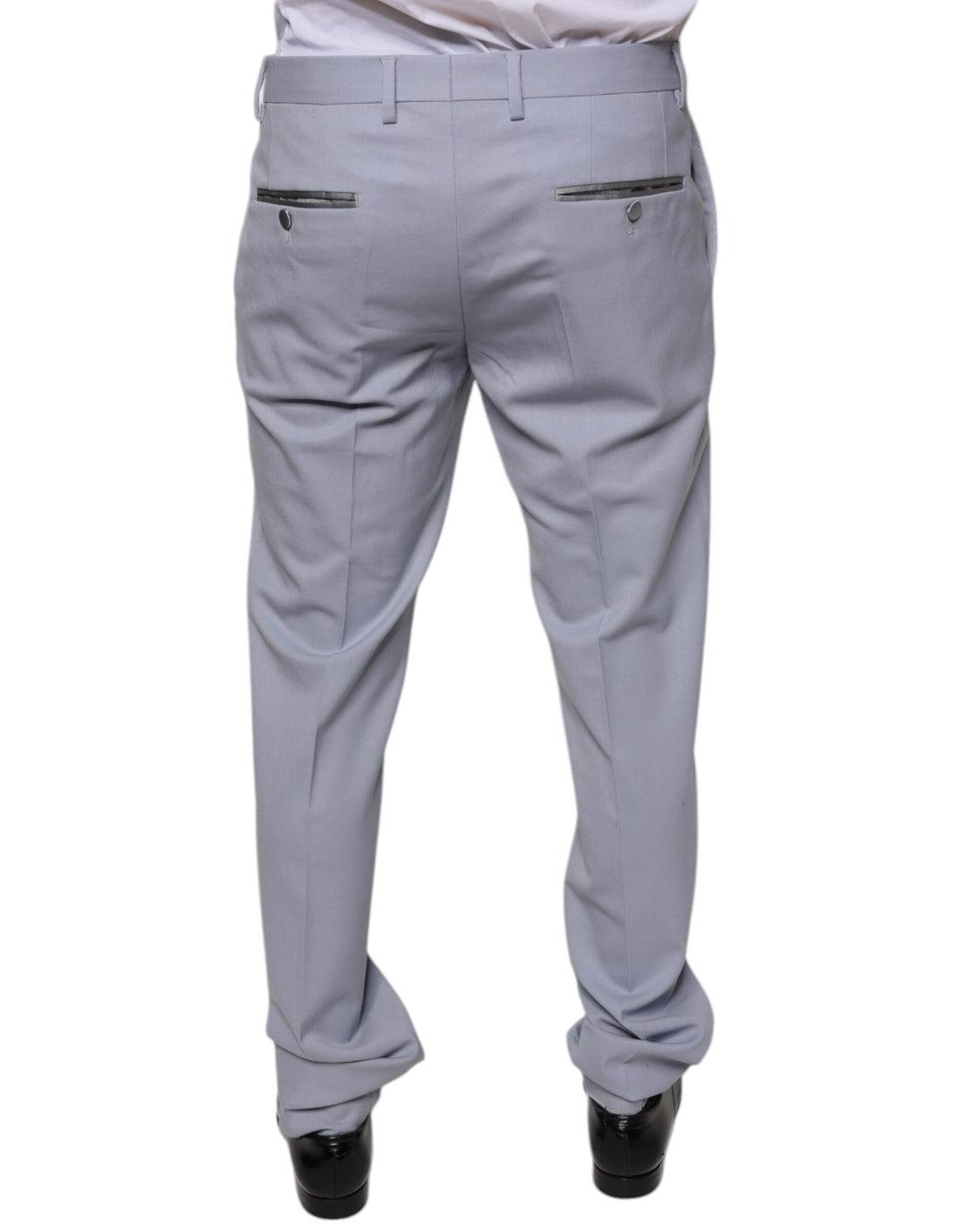 Dolce & Gabbana Light Gray Wool Formal Dress Pants