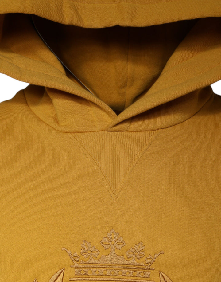 Dolce & Gabbana Mustard DG Hooded Men Sweatshirt Sweater