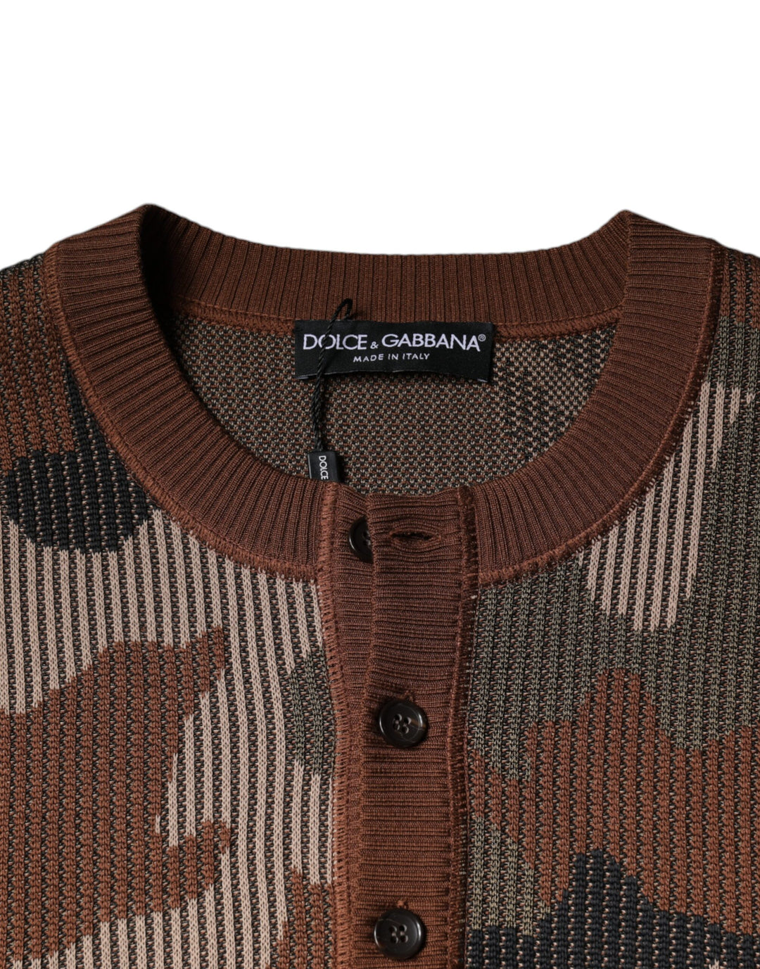 Dolce & Gabbana Multicolor Camouflage Men Pullover Sweater