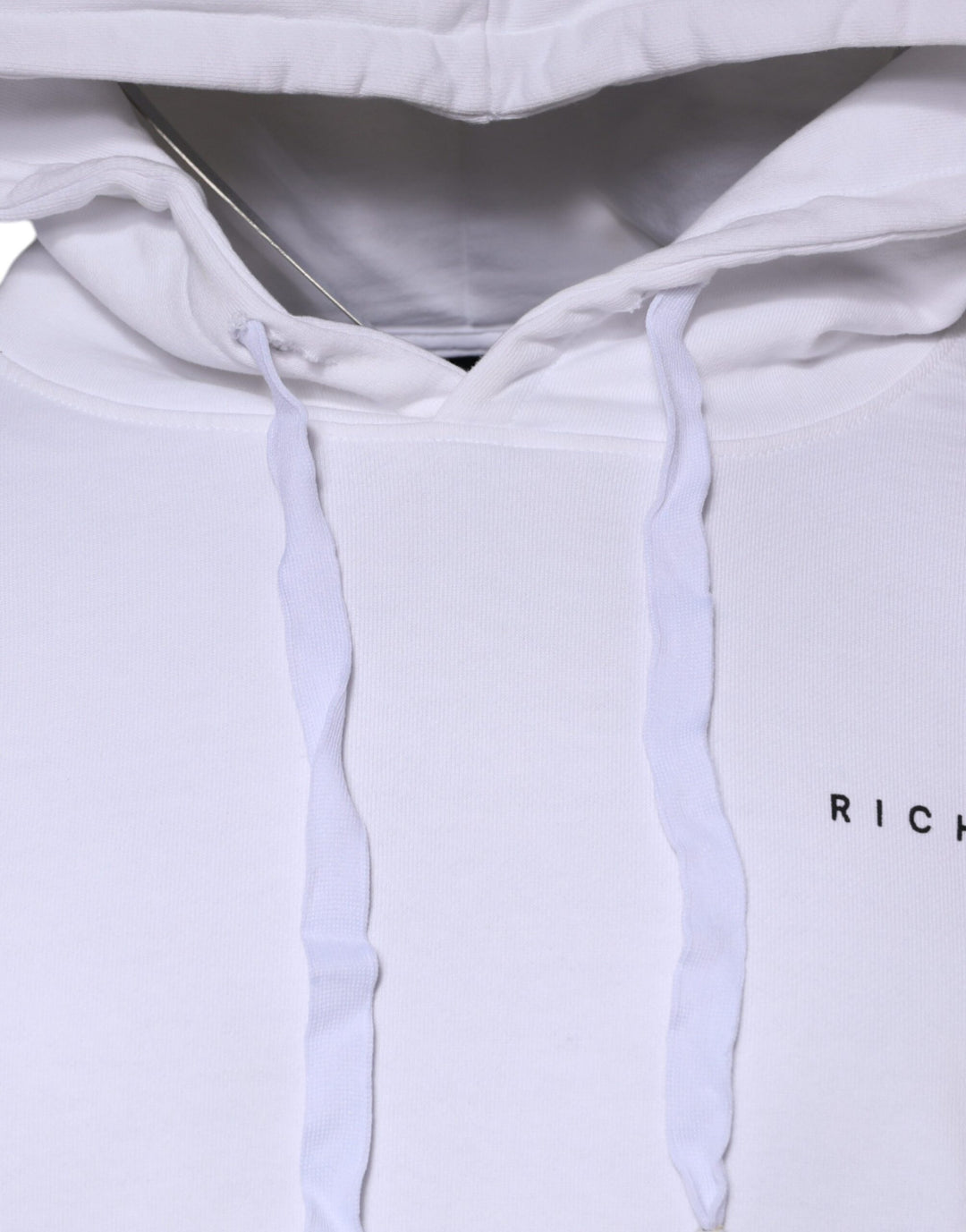 John Richmond White Logo Cotton Hooded Sweatshirt Sweater