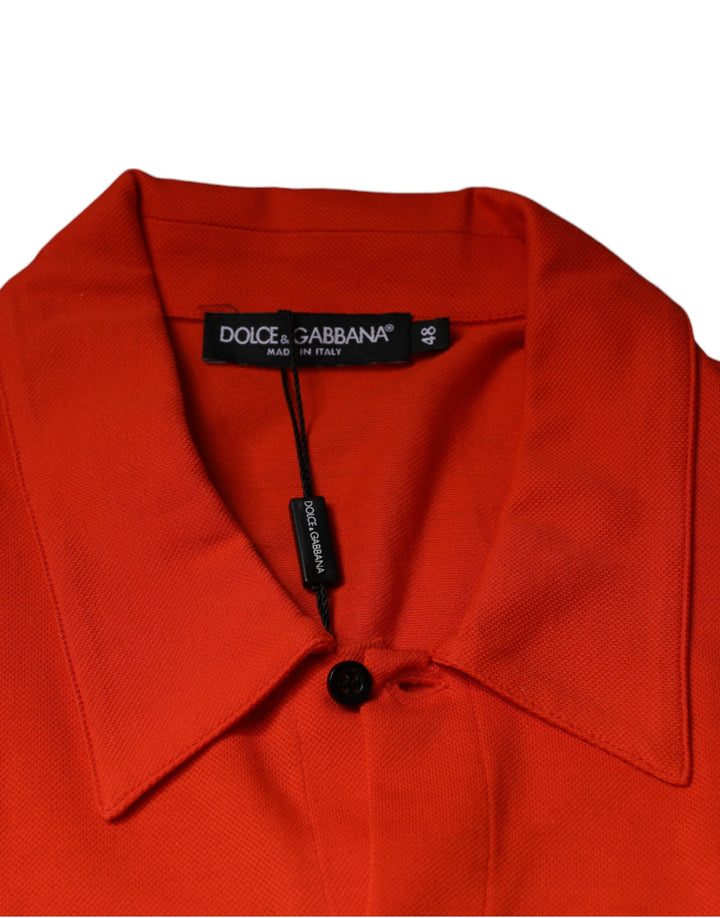 Dolce & Gabbana Orange Cotton Button Down Casual Polo Shirt