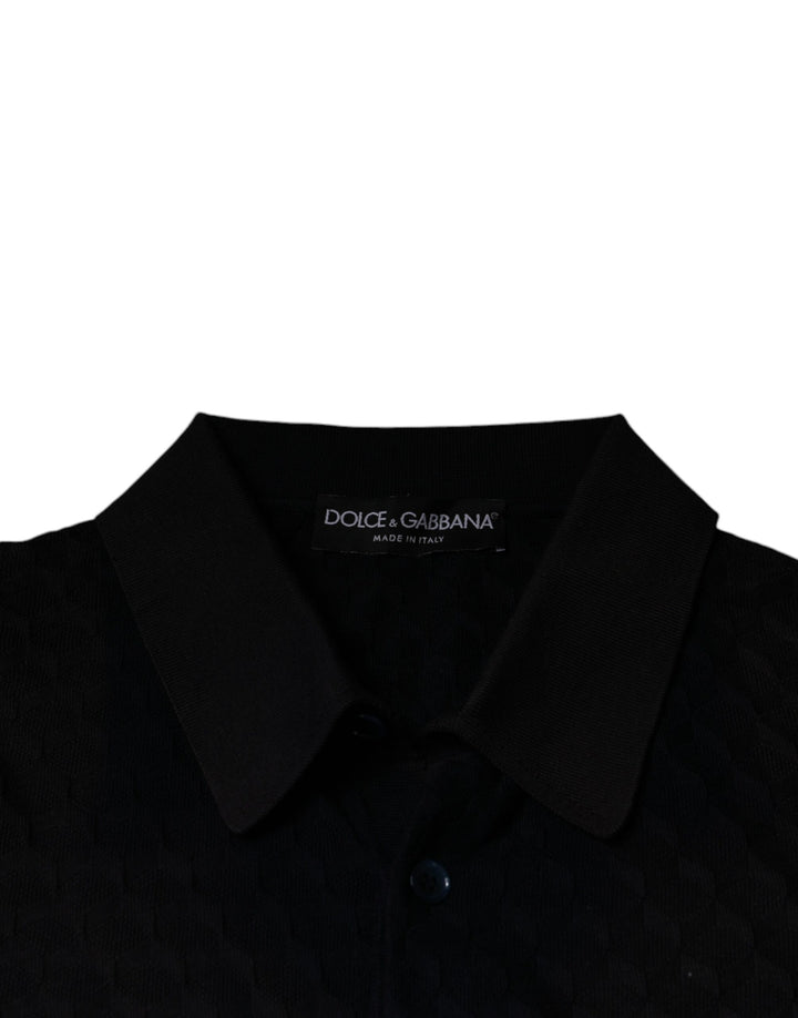 Dolce & Gabbana Multicolor Silk Button Down Collared T-shirt