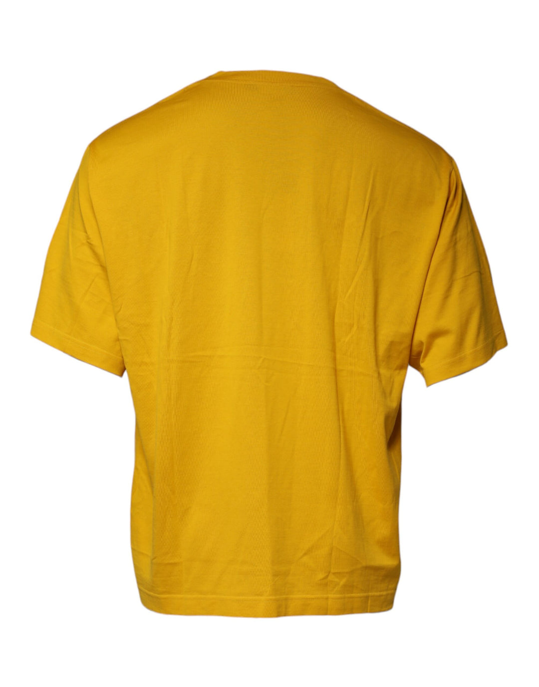 Dolce & Gabbana Mustard Embossed Logo Crew Neck T-shirt