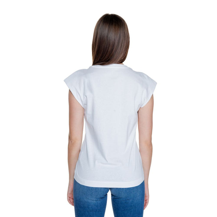 Guess White Cotton Tops & T-Shirt