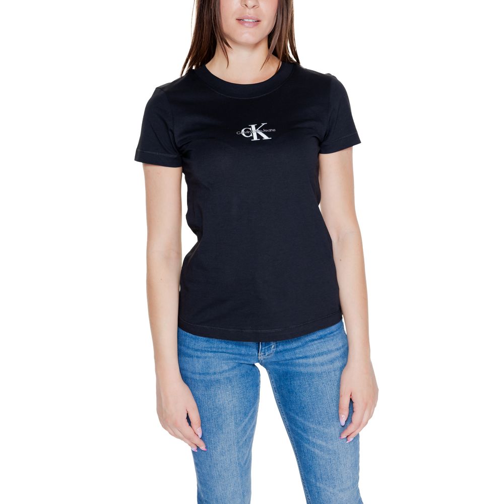 Calvin Klein Jeans Black Cotton Rigenerato Tops & T-Shirt