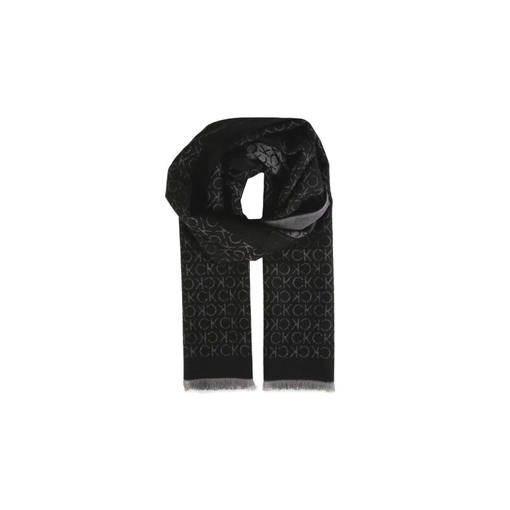 Calvin Klein Black Wool Scarf