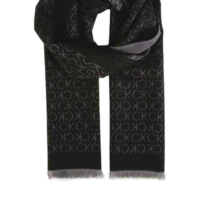 Calvin Klein Black Wool Scarf