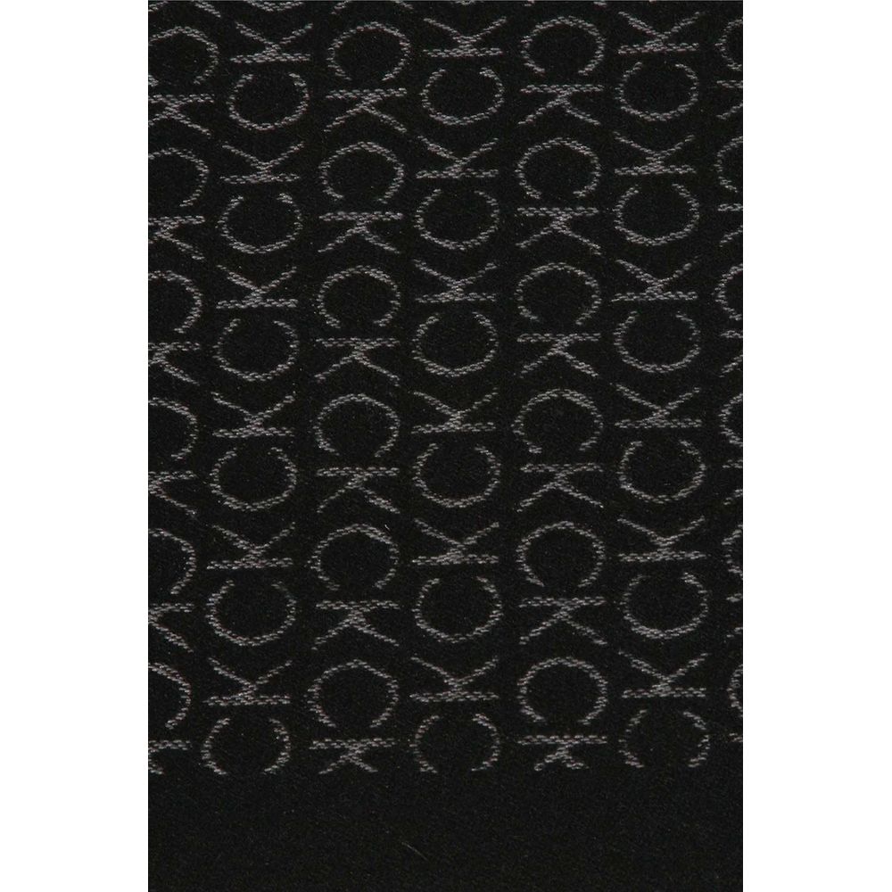 Calvin Klein Black Wool Scarf