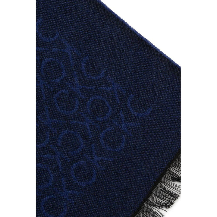 Calvin Klein Blue Wool Scarf