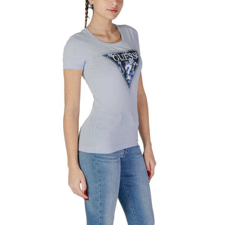 Guess Blue Cotton Tops & T-Shirt