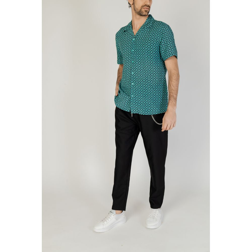 Gianni Lupo Turquoise Viscose Shirt