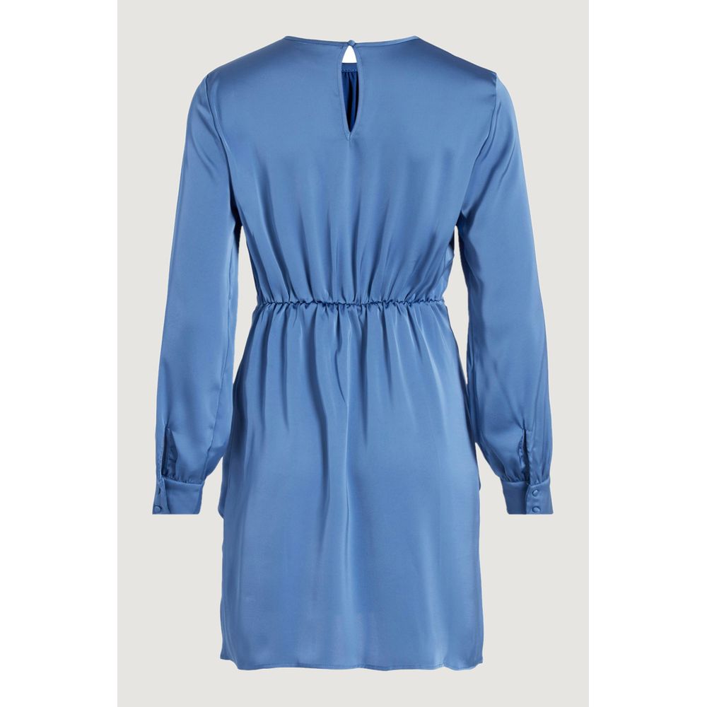 Vila Clothes Blue Recycled Polyester Dress