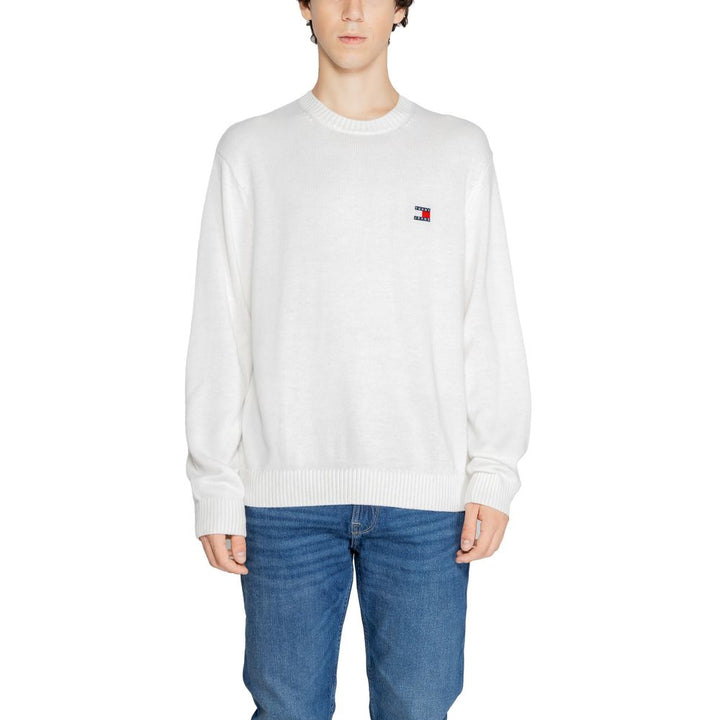 Tommy Hilfiger Jeans White Recycled Polyester Sweater